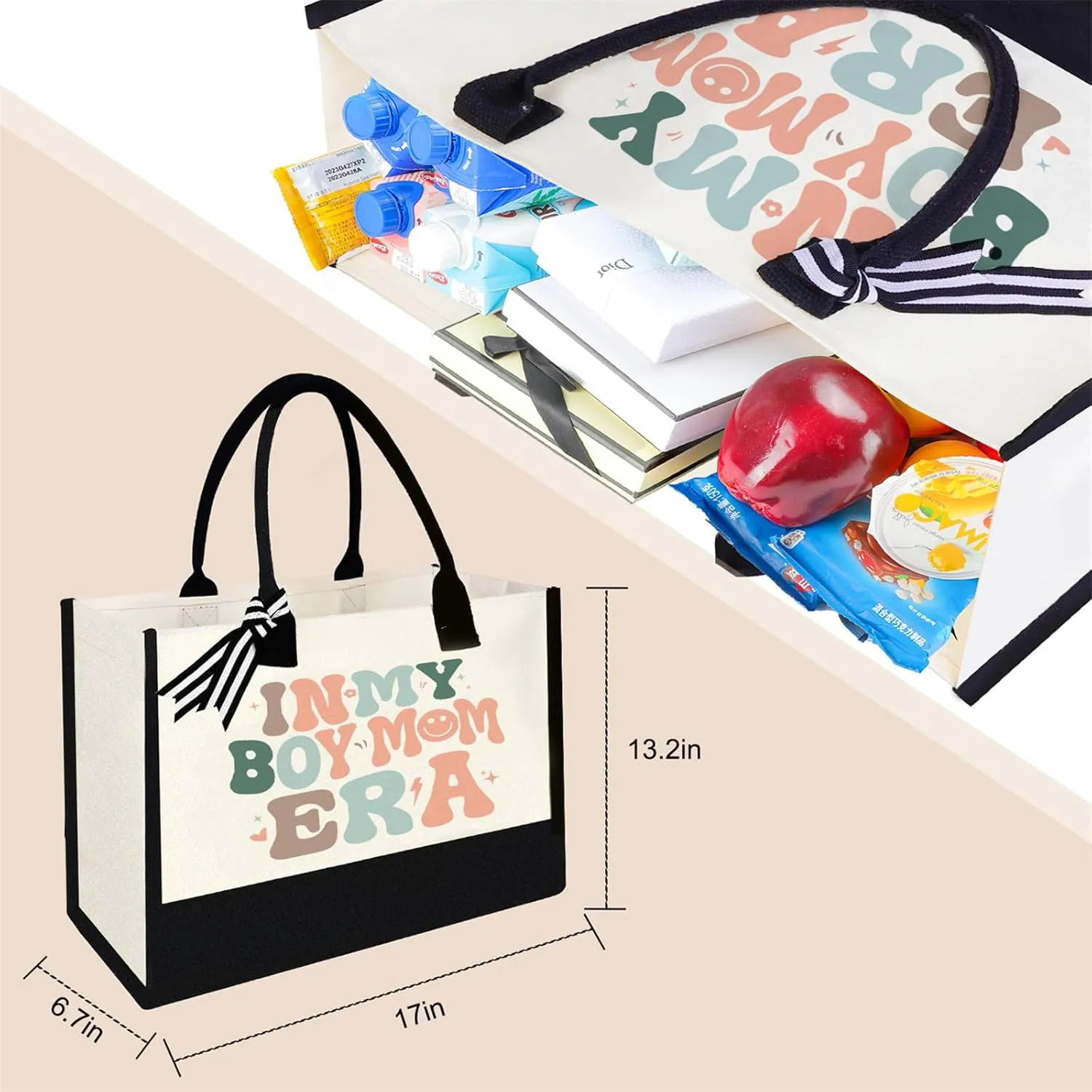 Canvas Tote Bag for Mom Nurse Teacher Boss Lady Dog Mom Christmas Birthday Gifts for Women Lady for Shopping