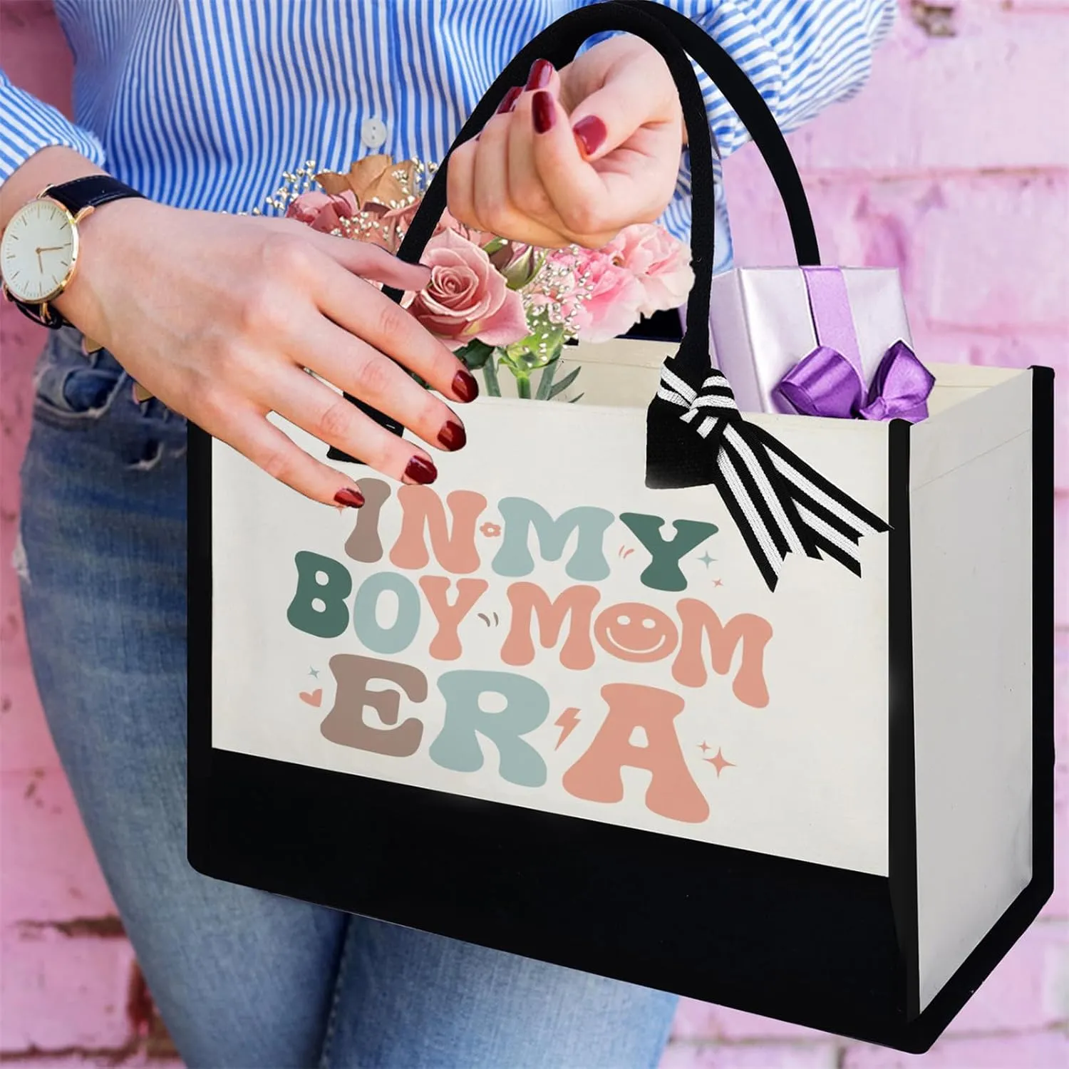 Canvas Tote Bag for Mom Nurse Teacher Boss Lady Dog Mom Christmas Birthday Gifts for Women Lady for Shopping