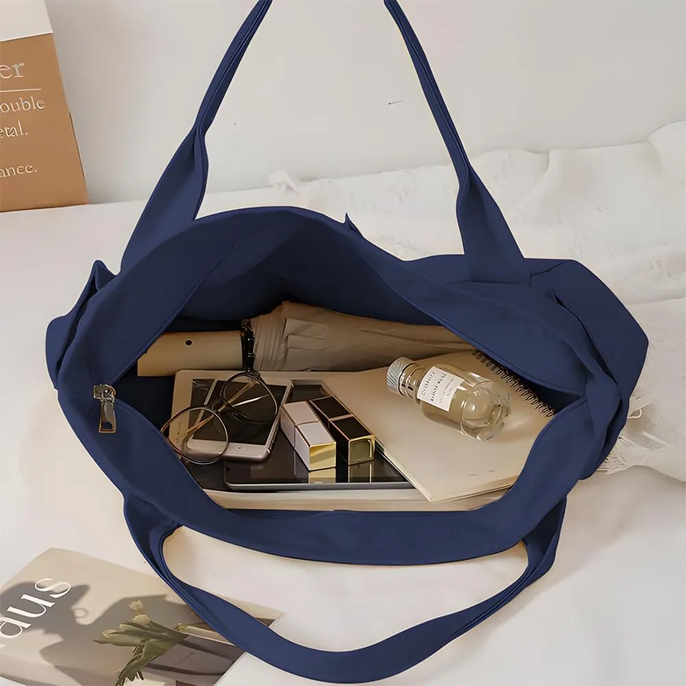 Canvas Tote Bag For Women With Pockets For Shopping Traveling Daily Commuting Beach Leisure And Fitness