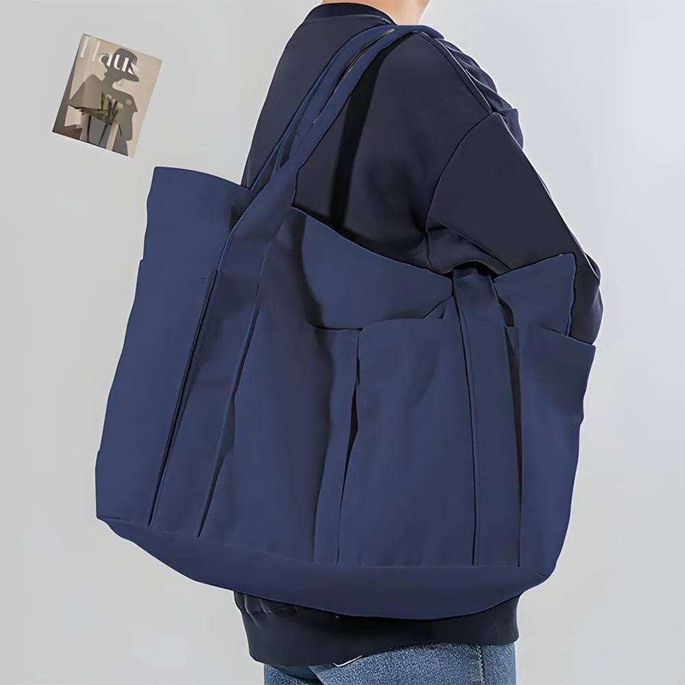 Canvas Tote Bag For Women With Pockets For Shopping Traveling Daily Commuting Beach Leisure And Fitness