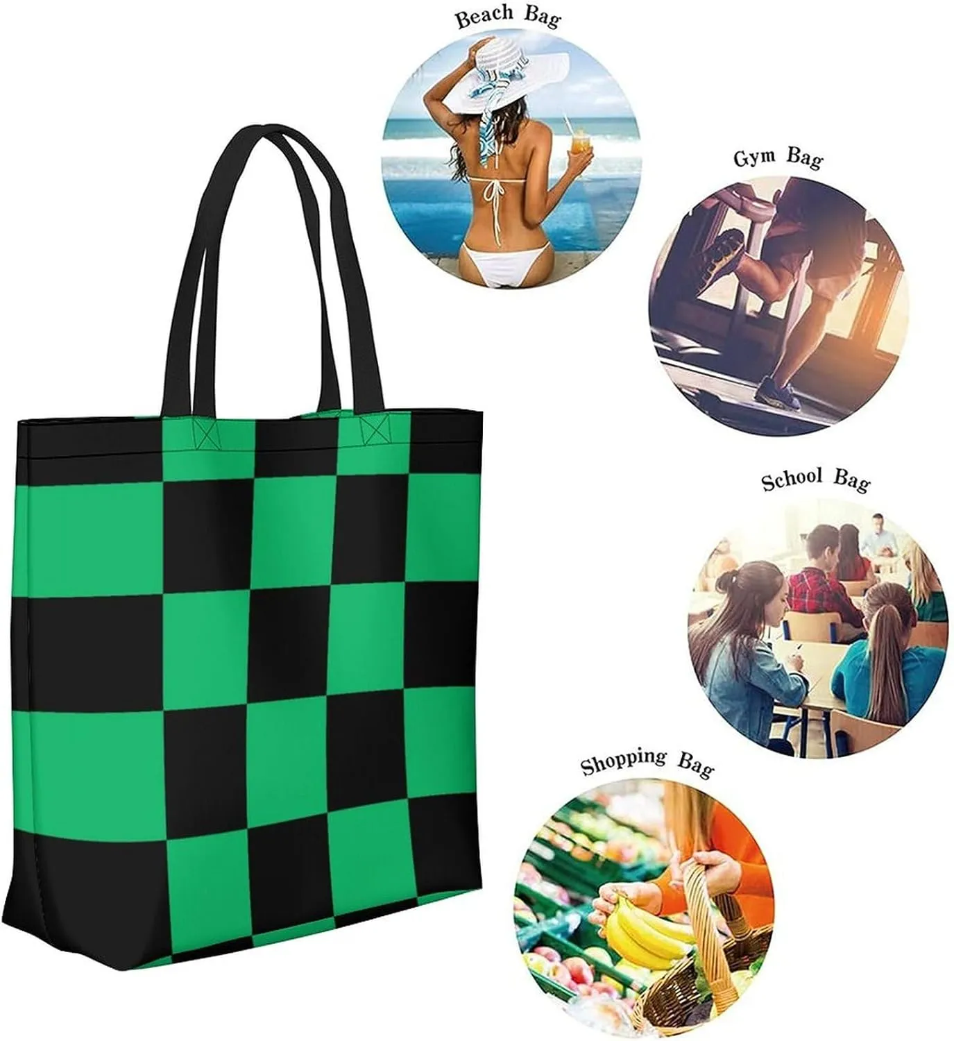 Canvas Tote Bag - Large Women's Casual Shoulder Handbag - Reusable Beach & Shopping Grocery Bag for Outdoors