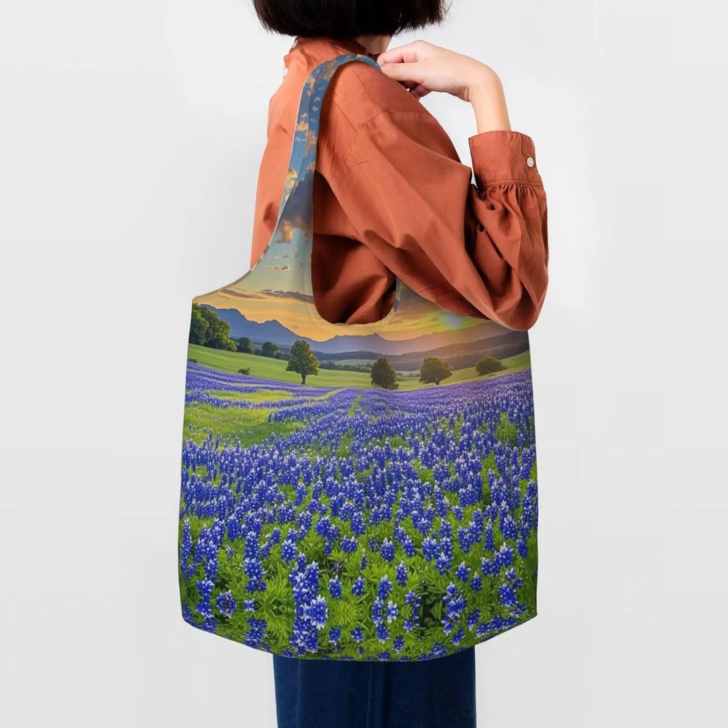 Canvas Tote Bag Lightweight Reusable Grocery Shopping Bag Tractor farm Handbag for Women Men
