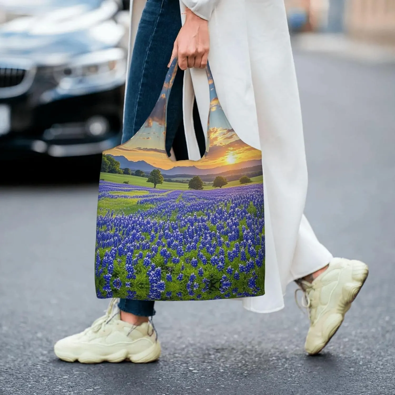 Canvas Tote Bag Lightweight Reusable Grocery Shopping Bag Tractor farm Handbag for Women Men