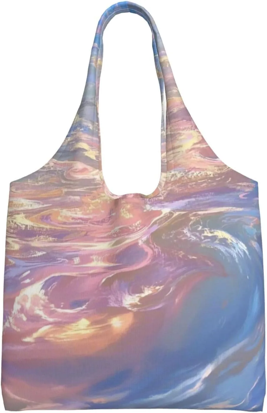 Canvas Tote Bag, Washable Cute Reusable Shoulder Hand Purse bags for Women Shopping Gifts Beach(Distant Whispers Print)