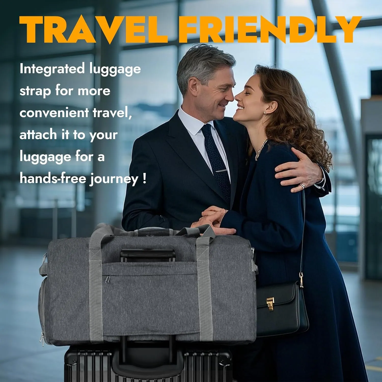 Canway 85L Travel Duffel Bag, Foldable Weekender Bag with Shoes Compartment for Men Women Water-proof & Tear Resistant