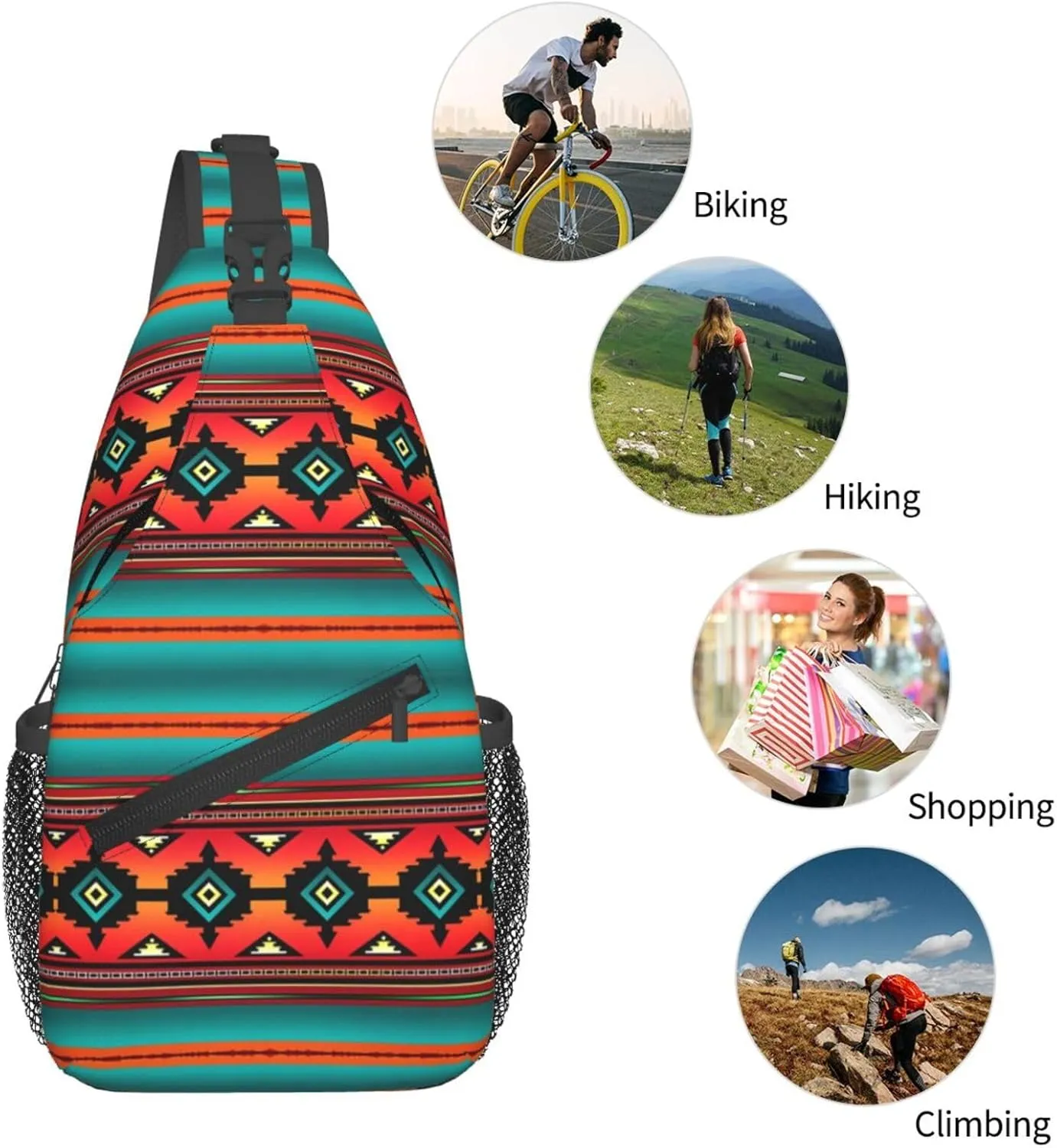 Canyon Navajo Chest Sling Bag Crossbody Shoulder Backpack Bag Gym Cycling Daypack Travel Hiking Cross Bag
