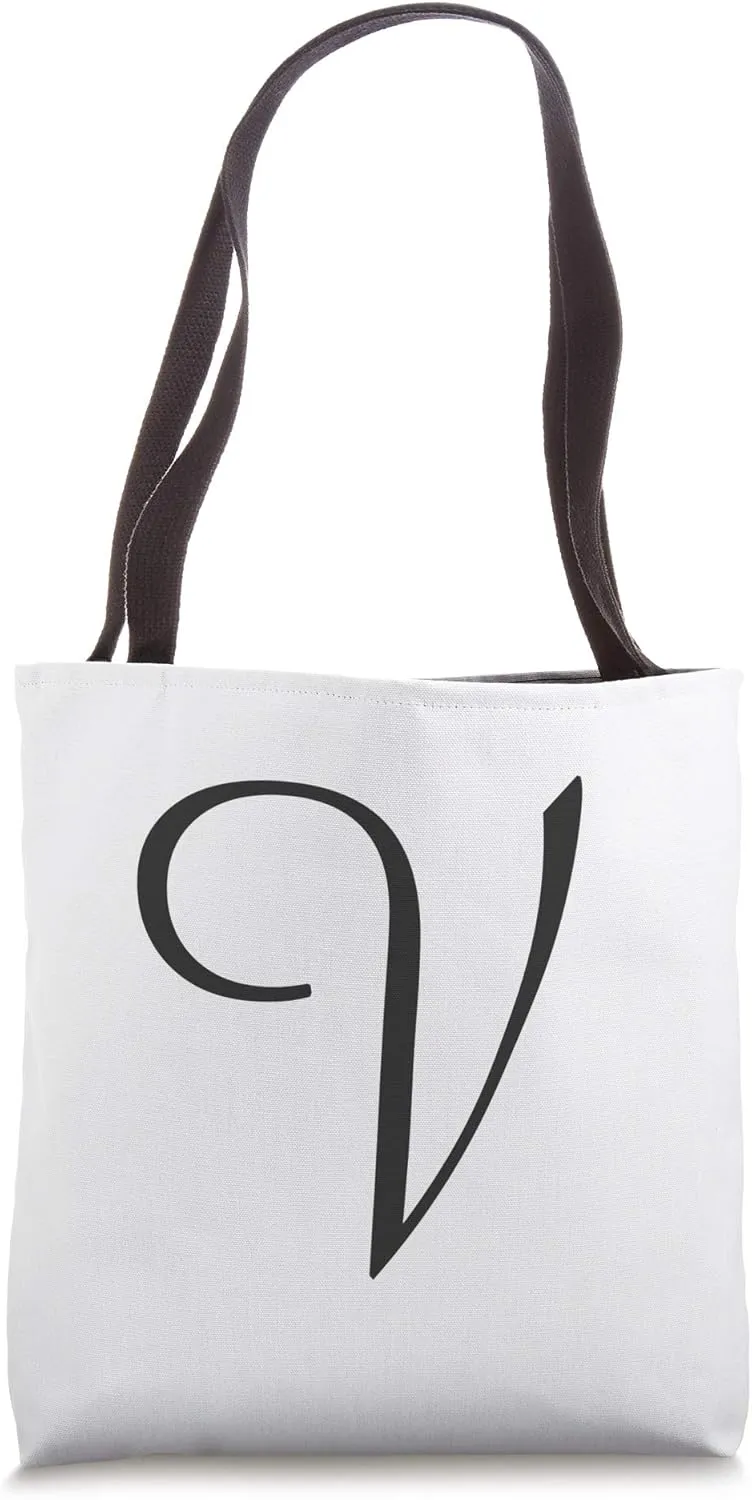 Capital V Fancy Letter Accent Living Room Shopping Bag Purse Tote Bag