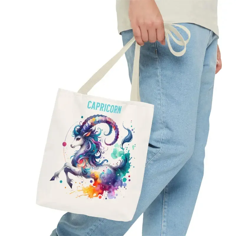 Capricorn Tote Bag with Black Cotton Handles