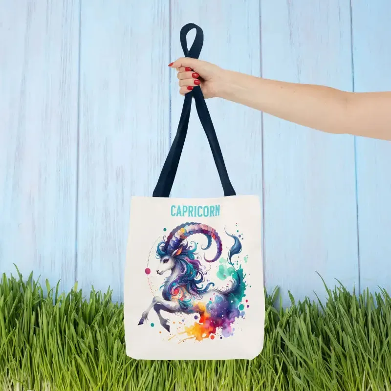 Capricorn Tote Bag with Black Cotton Handles