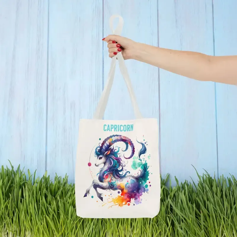 Capricorn Tote Bag with Black Cotton Handles
