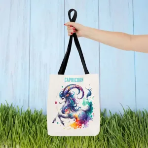 Capricorn Tote Bag with Black Cotton Handles