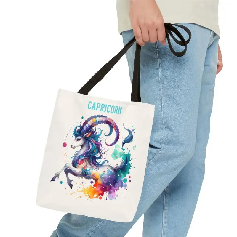 Capricorn Tote Bag with Black Cotton Handles