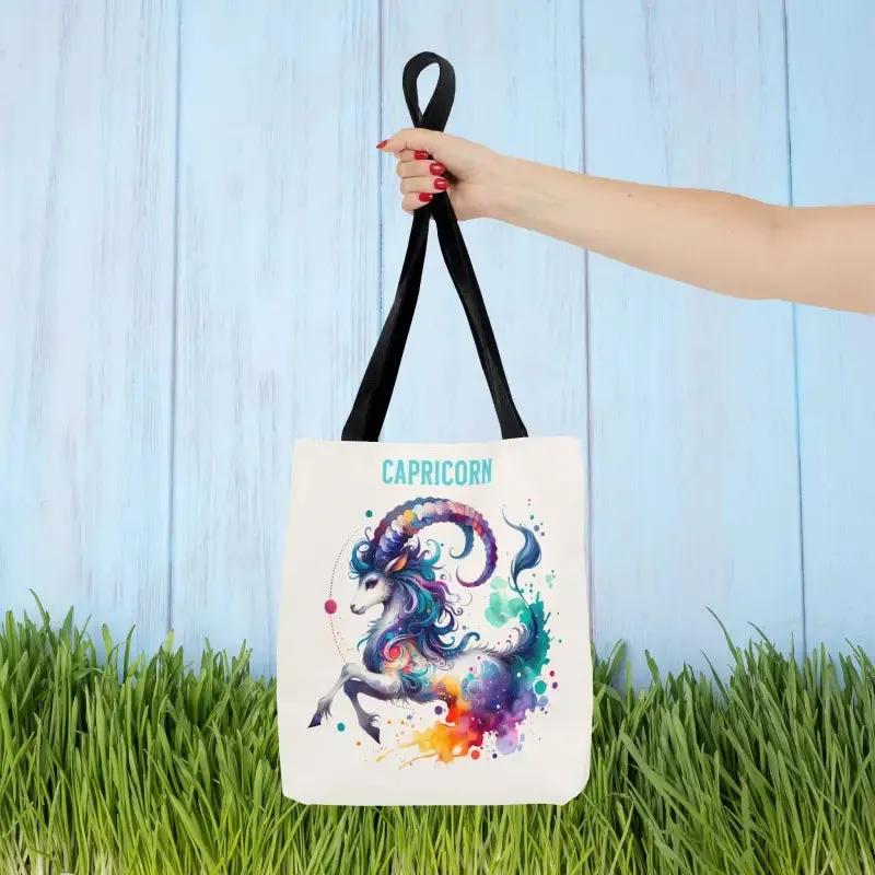 Capricorn Tote Bag with Black Cotton Handles