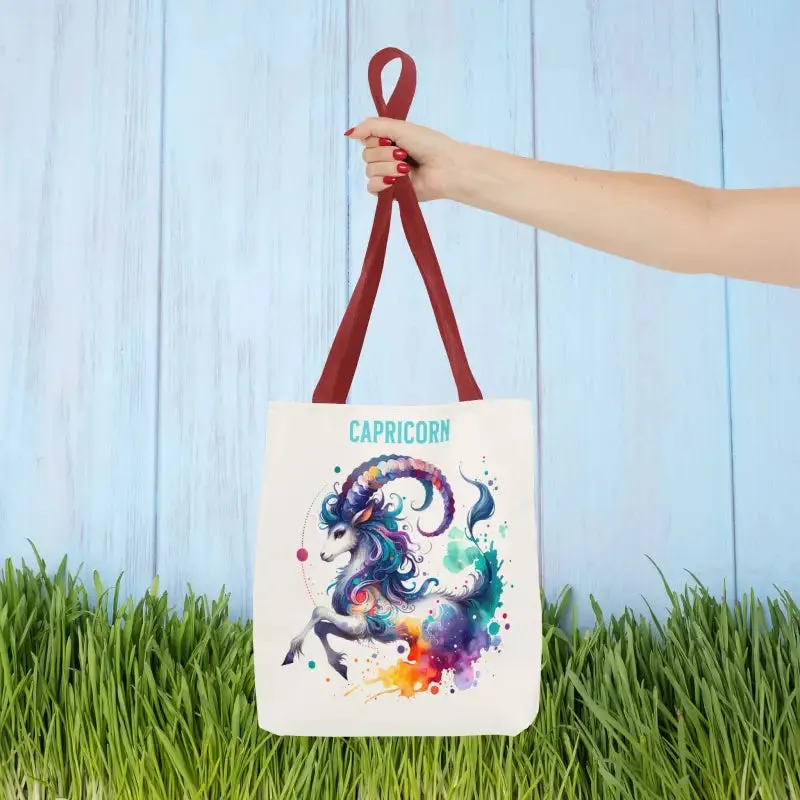 Capricorn Tote Bag with Black Cotton Handles