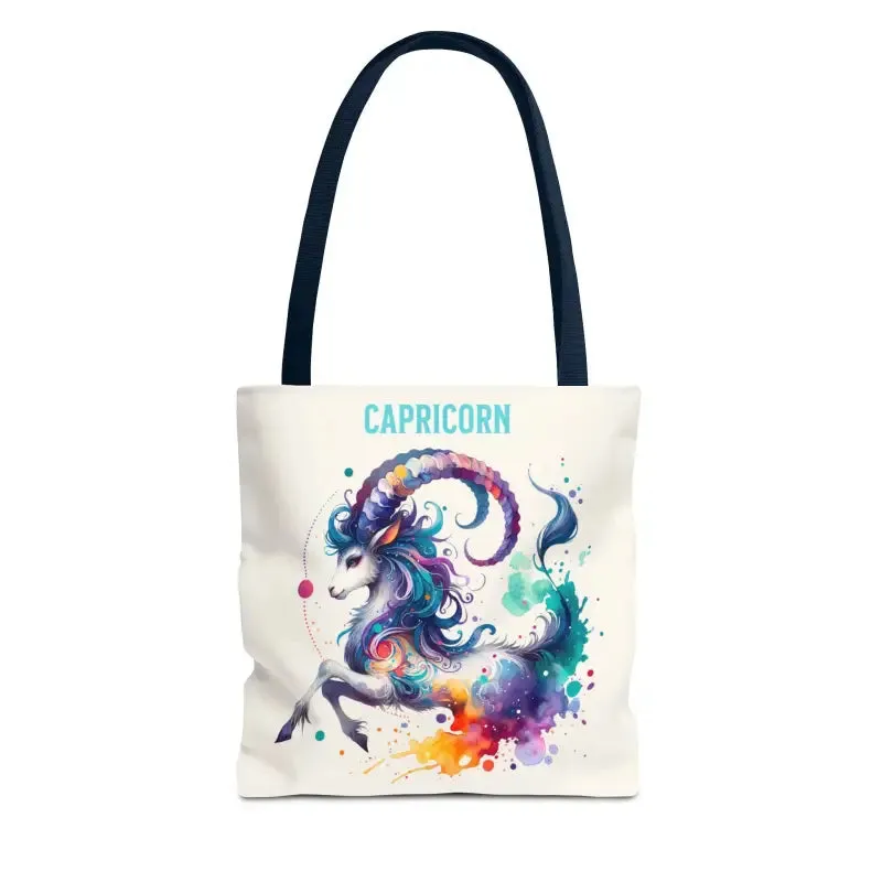 Capricorn Tote Bag with Black Cotton Handles