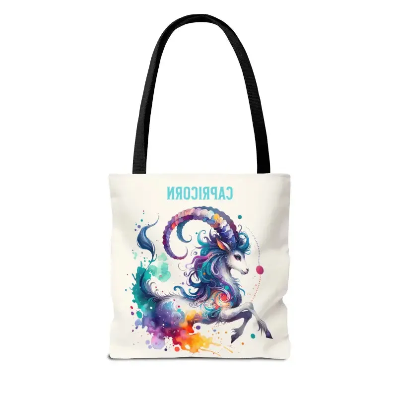 Capricorn Tote Bag with Black Cotton Handles