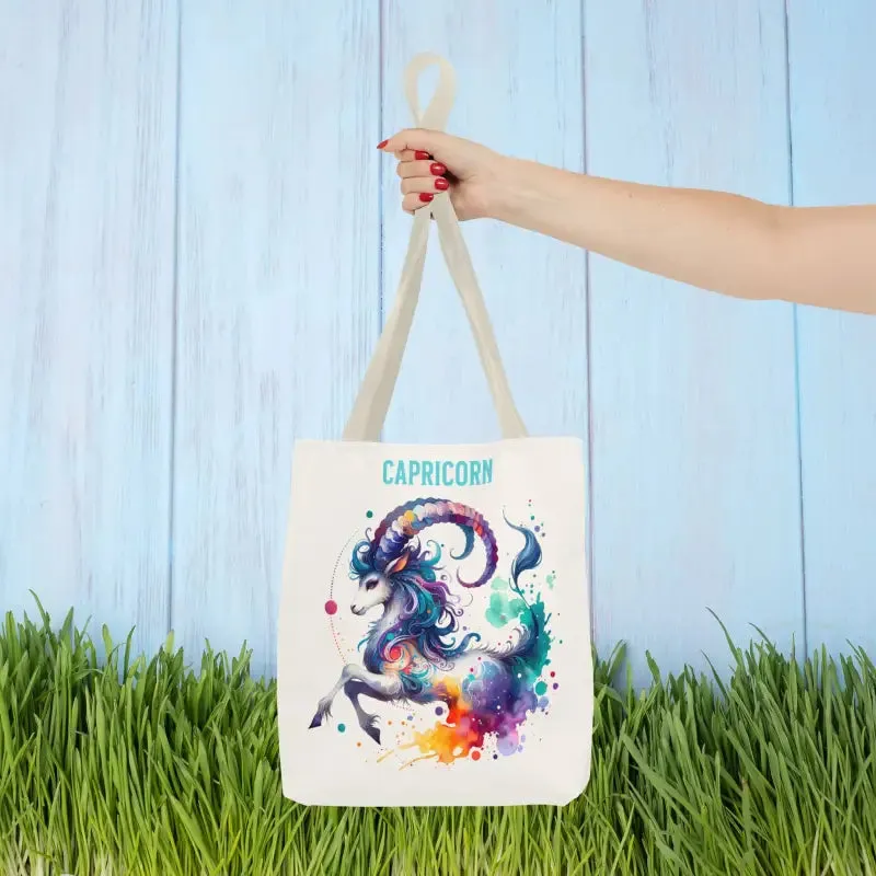 Capricorn Tote Bag with Black Cotton Handles