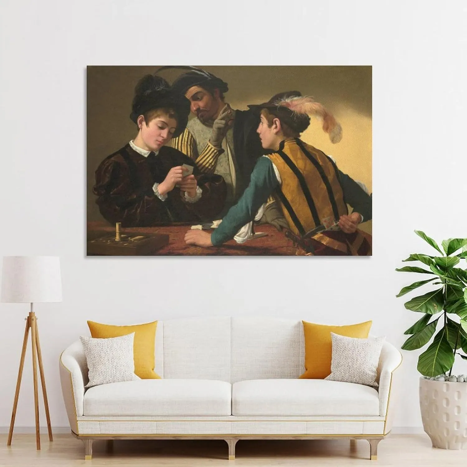 Caravaggio-Cardsharps Canvas Wall Art Poster Decorative Bedroom Modern Home Print Picture Artworks Posters 12x18inch(30x45cm)