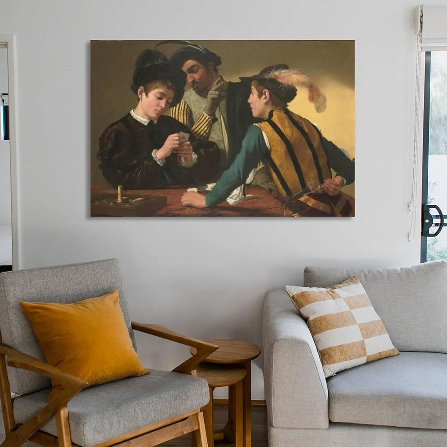 Caravaggio-Cardsharps Canvas Wall Art Poster Decorative Bedroom Modern Home Print Picture Artworks Posters 12x18inch(30x45cm)