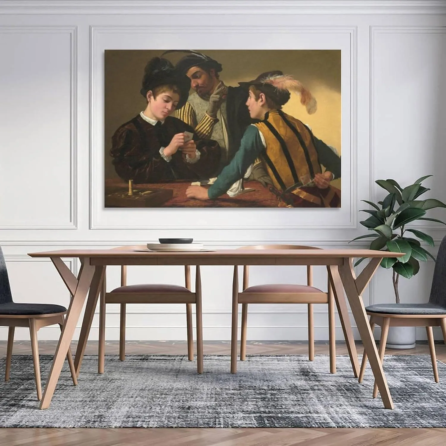 Caravaggio-Cardsharps Canvas Wall Art Poster Decorative Bedroom Modern Home Print Picture Artworks Posters 12x18inch(30x45cm)