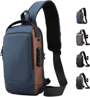 Carbon Fiber Streamline Anti-Theft Sling Bag, Anti-Theft Crossbody Charging Bag with USB Port, Suitable for Daily Commuting