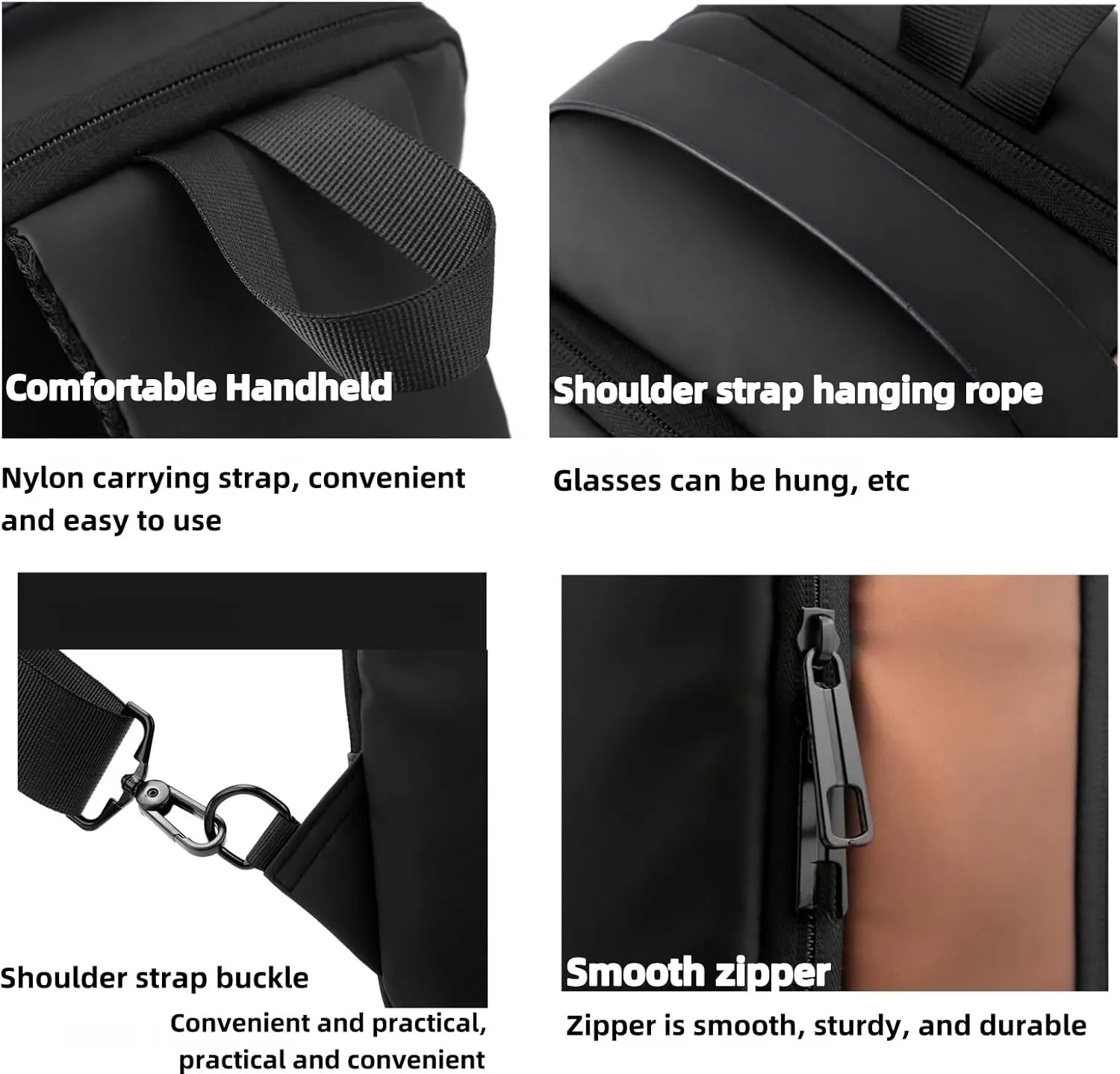 Carbon Fiber Streamlined Anti-theft Crossbody Bag, USB Charging Sports Sling Bag, Waterproof Shoulder Bag, Fashionable Crossbody Bag Suitable for Sports and Leisure (Grey collage gold)