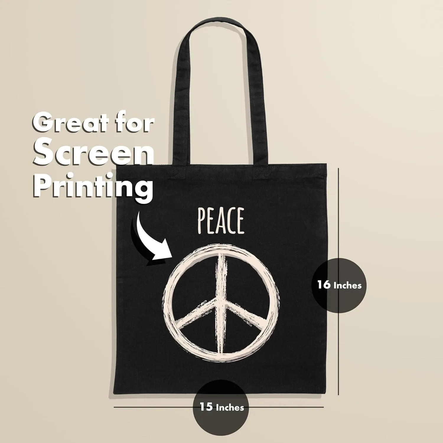 Carrywell (Not Made in China) Canvas Tote Bags In Bulk, Reusable Shopping Bags, Organic Cotton Cloth