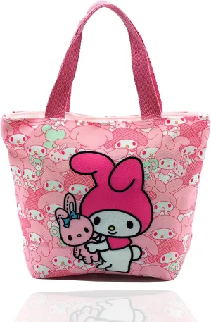 Cartoon Canvas Tote Bag Small Size Grocery Bag Cute for Girls Women Cellphone Purse Reusable Casual Shopping Handbag