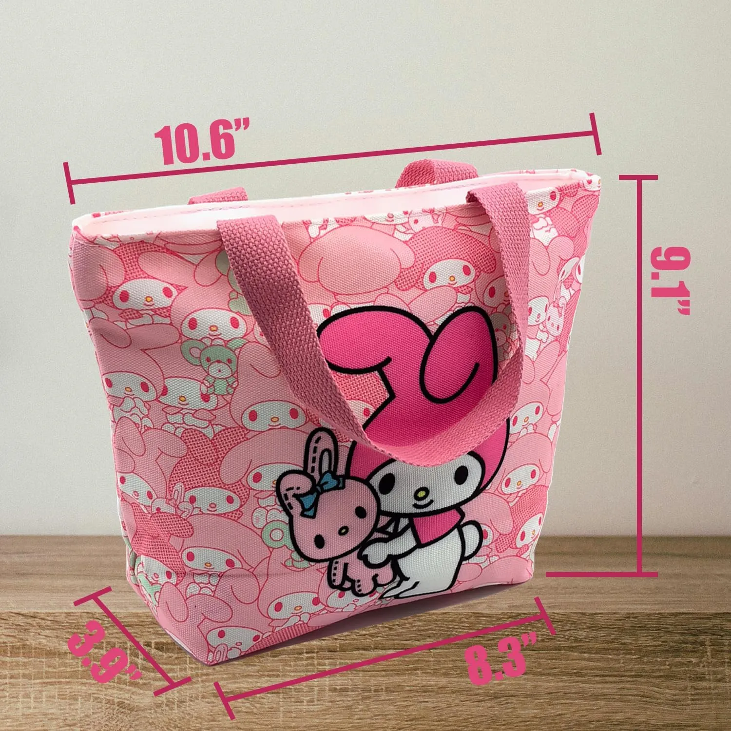 Cartoon Canvas Tote Bag Small Size Grocery Bag Cute for Girls Women Cellphone Purse Reusable Casual Shopping Handbag