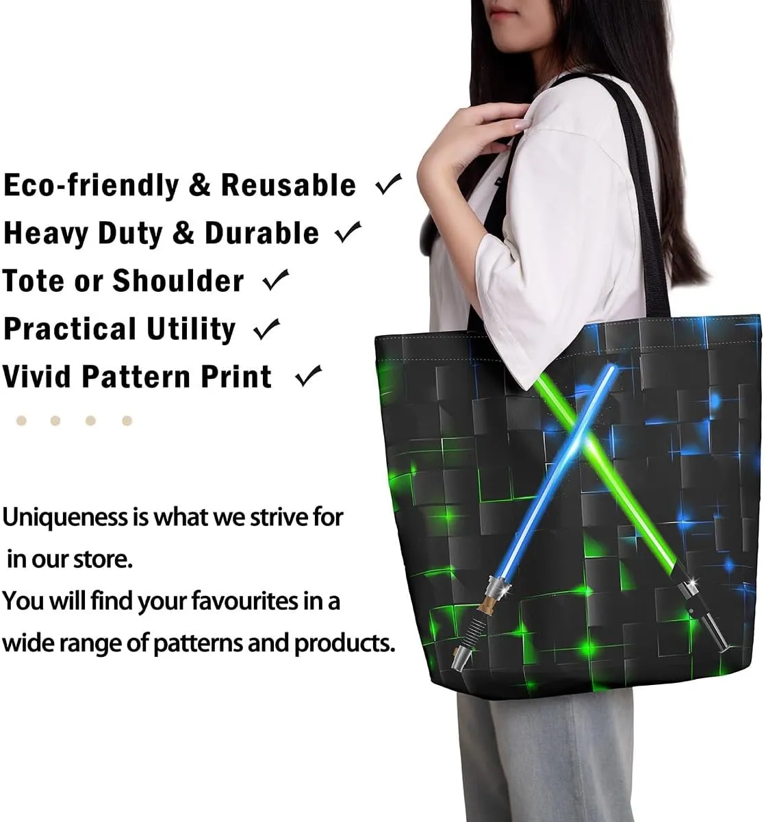 Castle Fairy Western Cowboy Canvas Tote Bag,Sketch Highland Cow Horse Desert Tote Bag