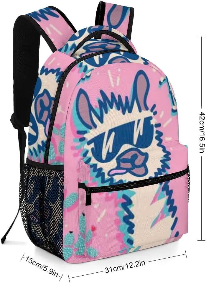 Casual Daypacks Backpacks Laptop Backpack Cool Dog Colorful Cactus Work Bussiness School Students Bookbag Travel Hiking Gym Bags Waterproof Lightweight Women Men