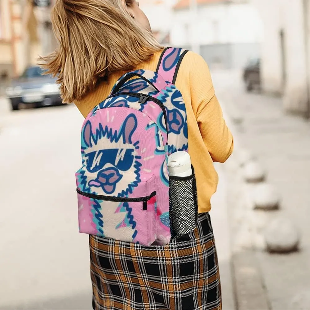 Casual Daypacks Backpacks Laptop Backpack Cool Dog Colorful Cactus Work Bussiness School Students Bookbag Travel Hiking Gym Bags Waterproof Lightweight Women Men
