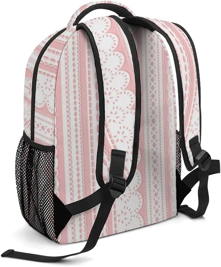 Casual Daypacks Backpacks Laptop Backpack Hollow Lace Pink Work Bussiness School Students Bookbag Travel Hiking Gym Bags Waterproof Lightweight Women Men