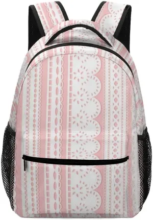 Casual Daypacks Backpacks Laptop Backpack Hollow Lace Pink Work Bussiness School Students Bookbag Travel Hiking Gym Bags Waterproof Lightweight Women Men