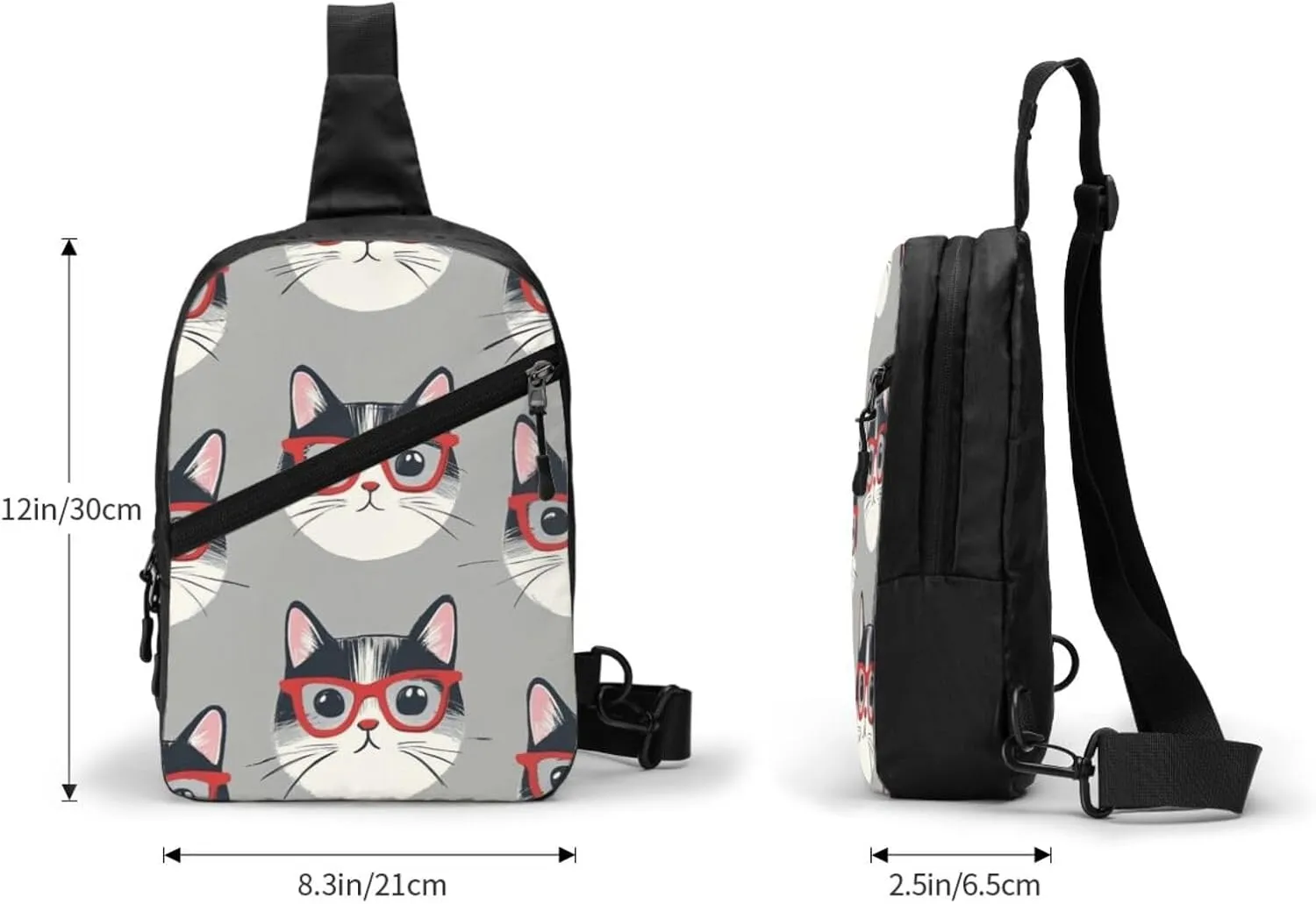 Cat Print Crossbody Bags For Women, Sling Bag For Men, Hiking Backpack Lightweight For Casual Outdoor Travel