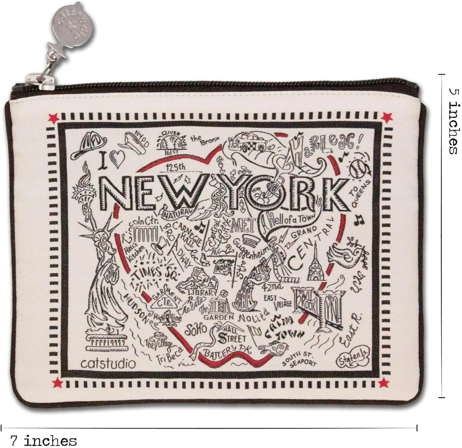 Catstudio B&W New York City Zipper Pouch Purse | Holds Your Phone, Coins, Makeup, Dog Treats, & Tech Tools