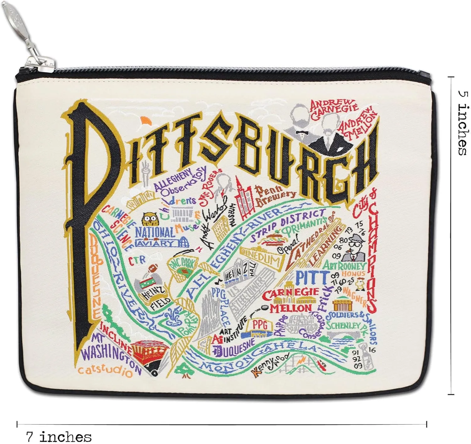 Catstudio Pittsburgh Zipper Pouch Purse | Holds Your Phone, Coins, Makeup, Dog Treats, & Tech Tools