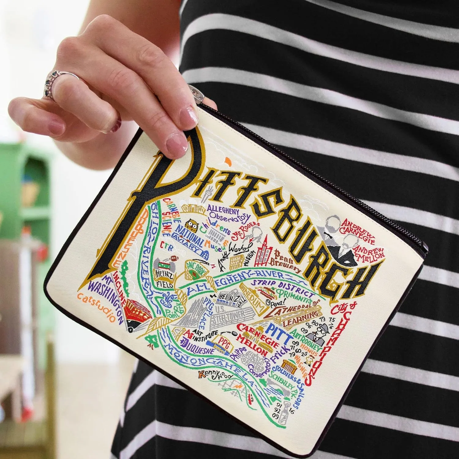 Catstudio Pittsburgh Zipper Pouch Purse | Holds Your Phone, Coins, Makeup, Dog Treats, & Tech Tools