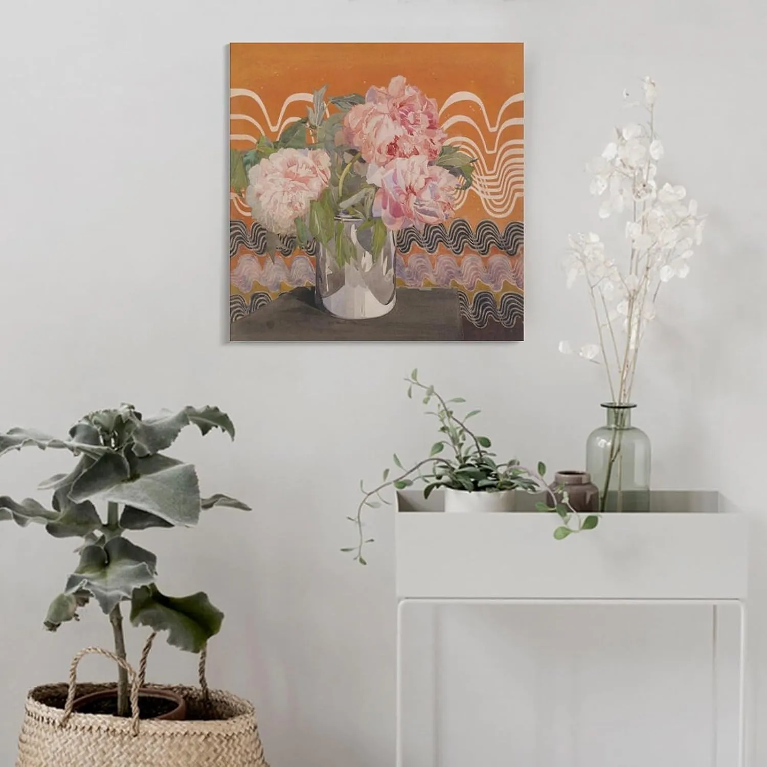 Charles Rennie Mackintosh-Peonies Poster Decorative Painting Canvas Wall Art Living Room Posters Bedroom Painting 12x12inch(30x30cm)