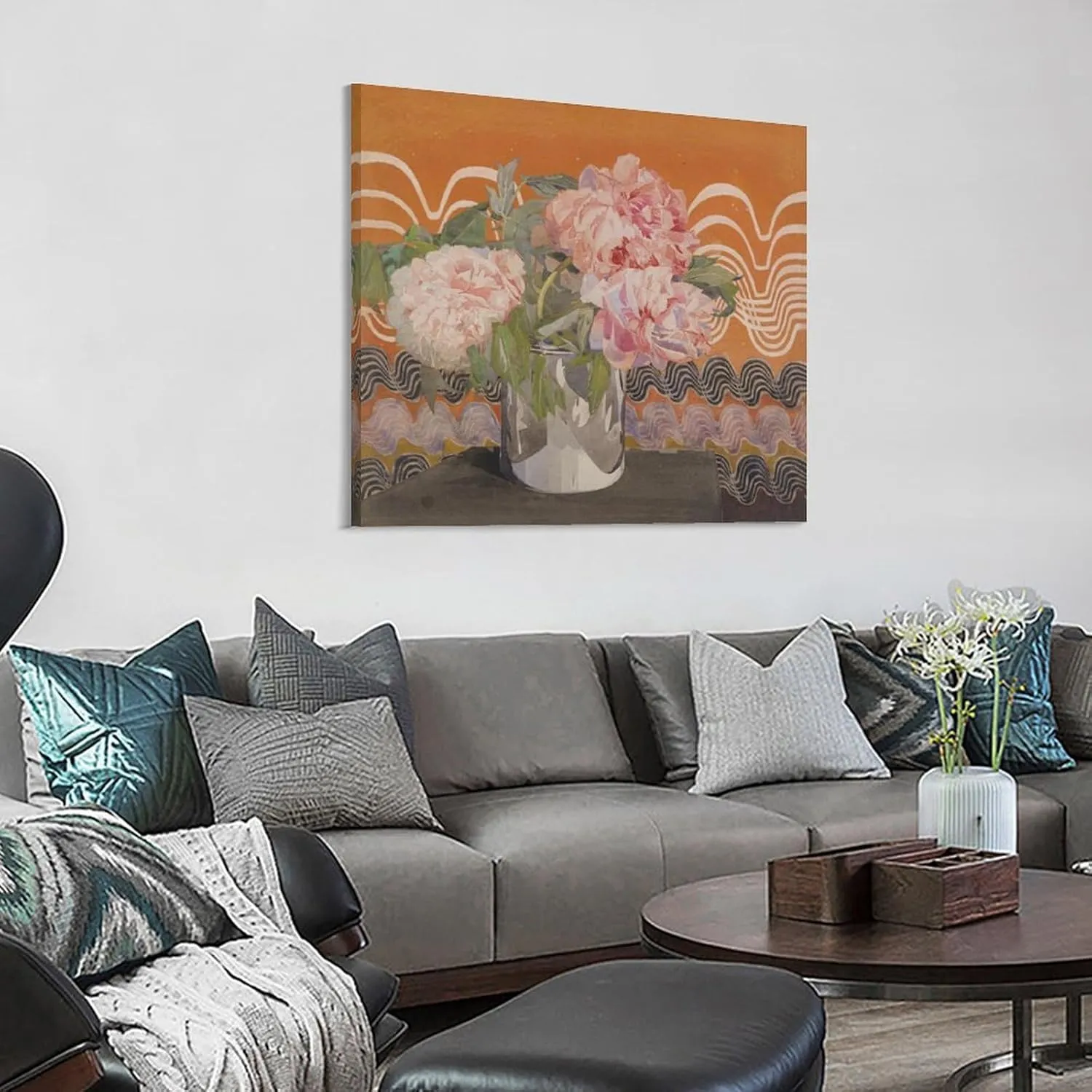 Charles Rennie Mackintosh-Peonies Poster Decorative Painting Canvas Wall Art Living Room Posters Bedroom Painting 12x12inch(30x30cm)