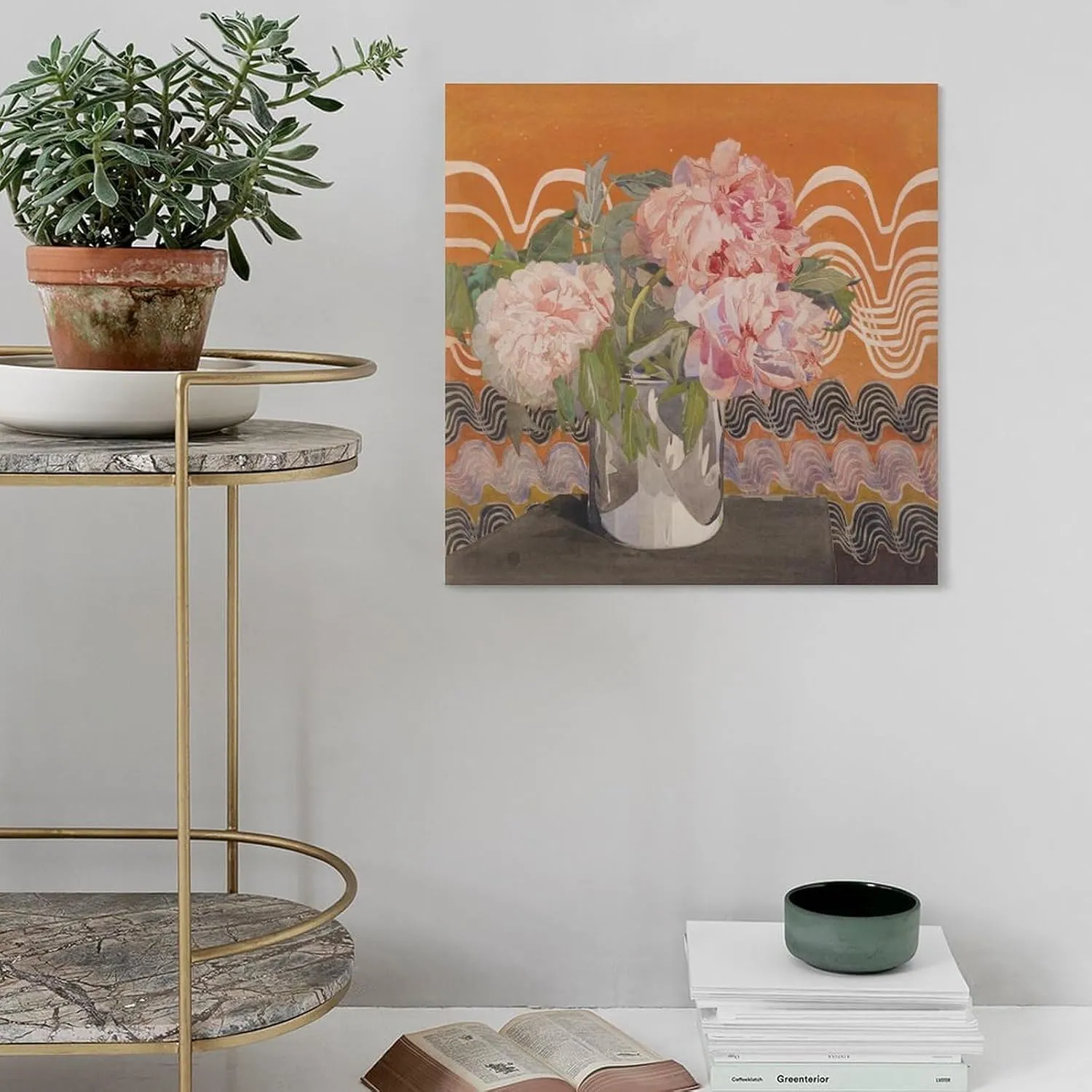 Charles Rennie Mackintosh-Peonies Poster Decorative Painting Canvas Wall Art Living Room Posters Bedroom Painting 12x12inch(30x30cm)