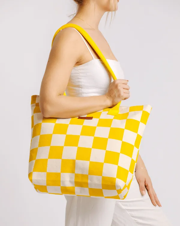 Checker Beach Tote