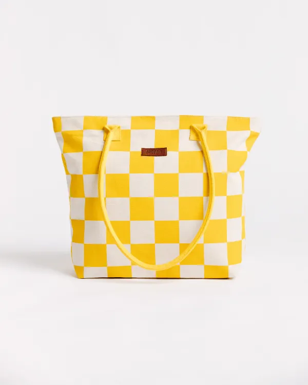 Checker Beach Tote