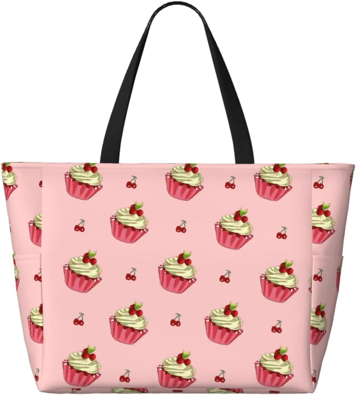 Cherry Cake Spacious Large Capacity Beach Travel Bag - Foldable Beach Bag Tote Bag With Zipper