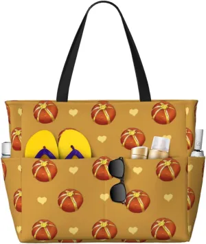 Cherry Cake Spacious Large Capacity Beach Travel Bag - Foldable Beach Bag Tote Bag With Zipper