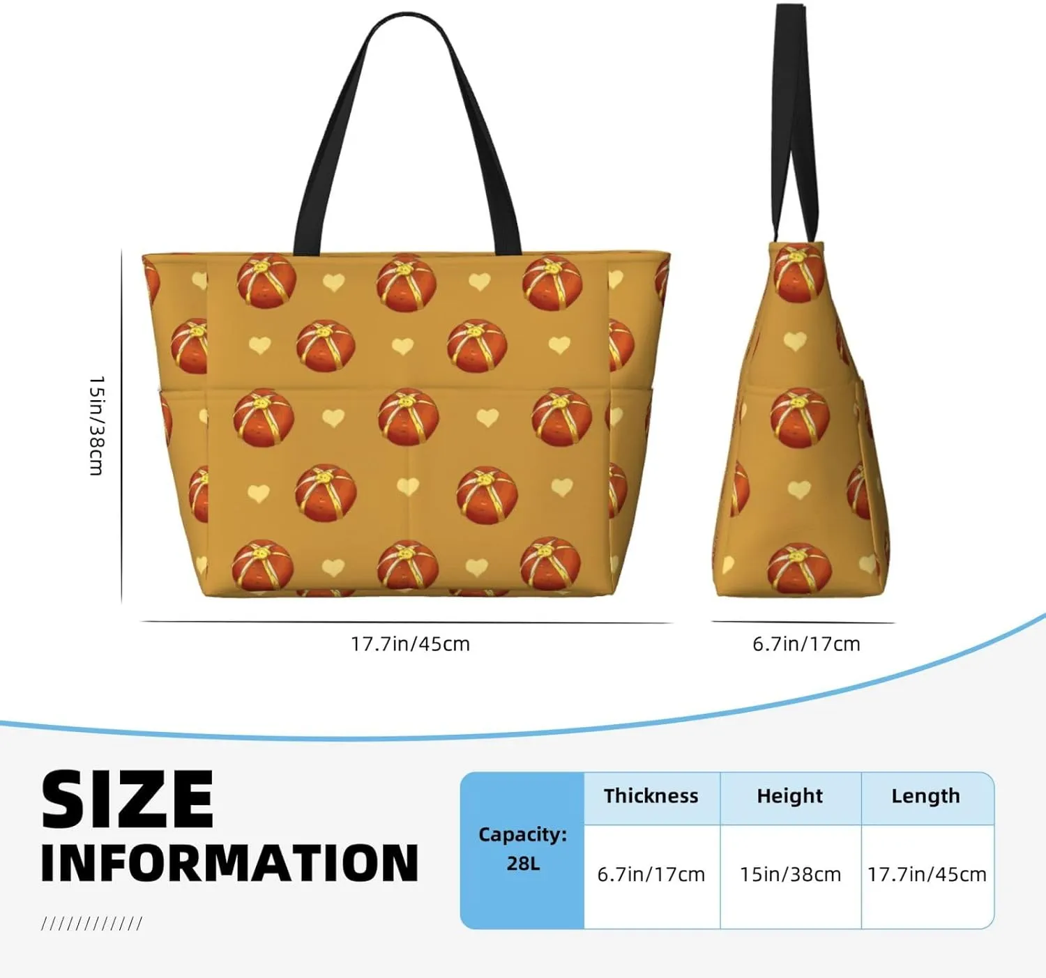 Cherry Cake Spacious Large Capacity Beach Travel Bag - Foldable Beach Bag Tote Bag With Zipper