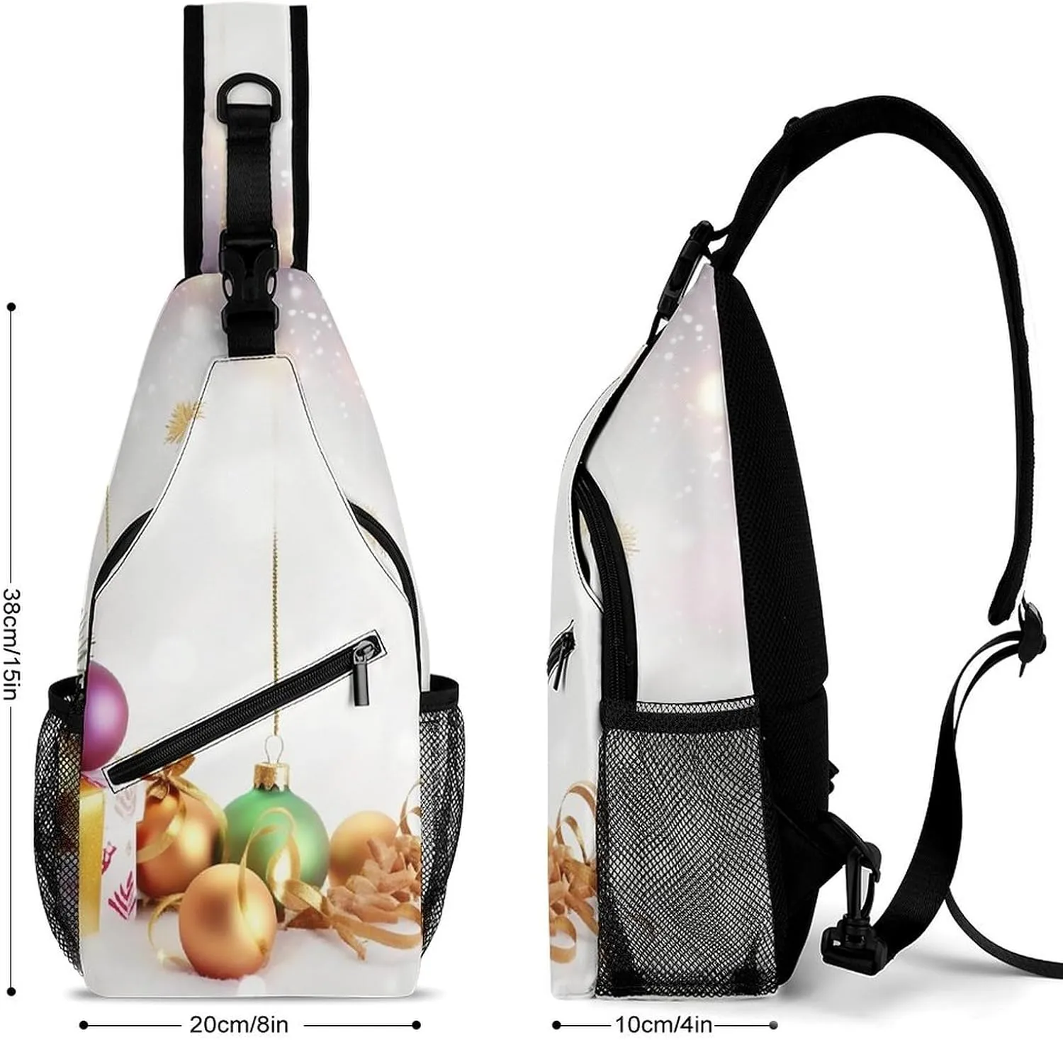 Chest Bag Sling Bag for Men Women Christmas Wishes Sport Sling Backpack Lightweight Shoulder Bag for Travel, 38x20cm