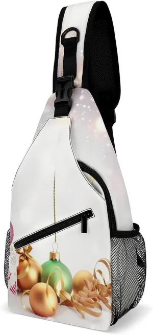 Chest Bag Sling Bag for Men Women Christmas Wishes Sport Sling Backpack Lightweight Shoulder Bag for Travel, 38x20cm