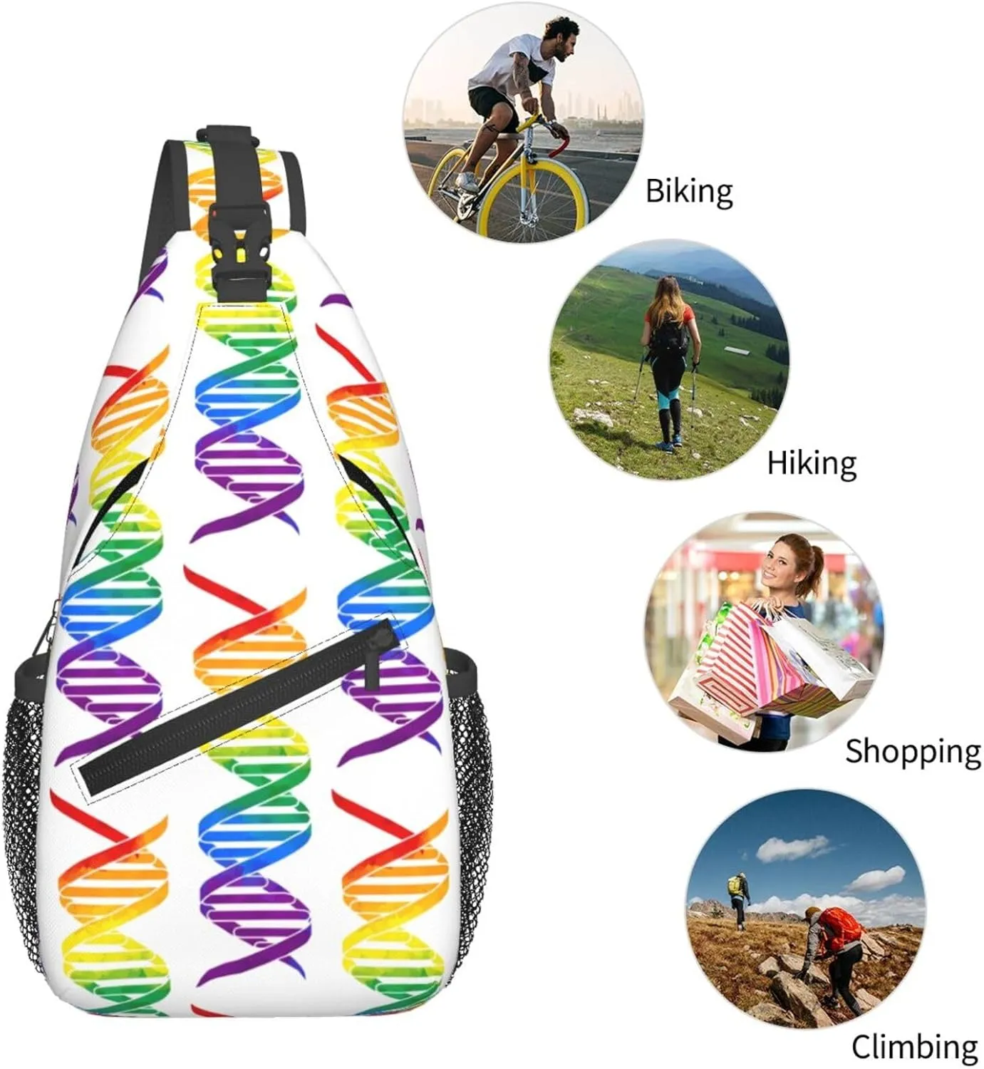 Chest Sling Bag Crossbody Shoulder Backpack Bag Gym Cycling Travel Hiking Daypack Cross Bag