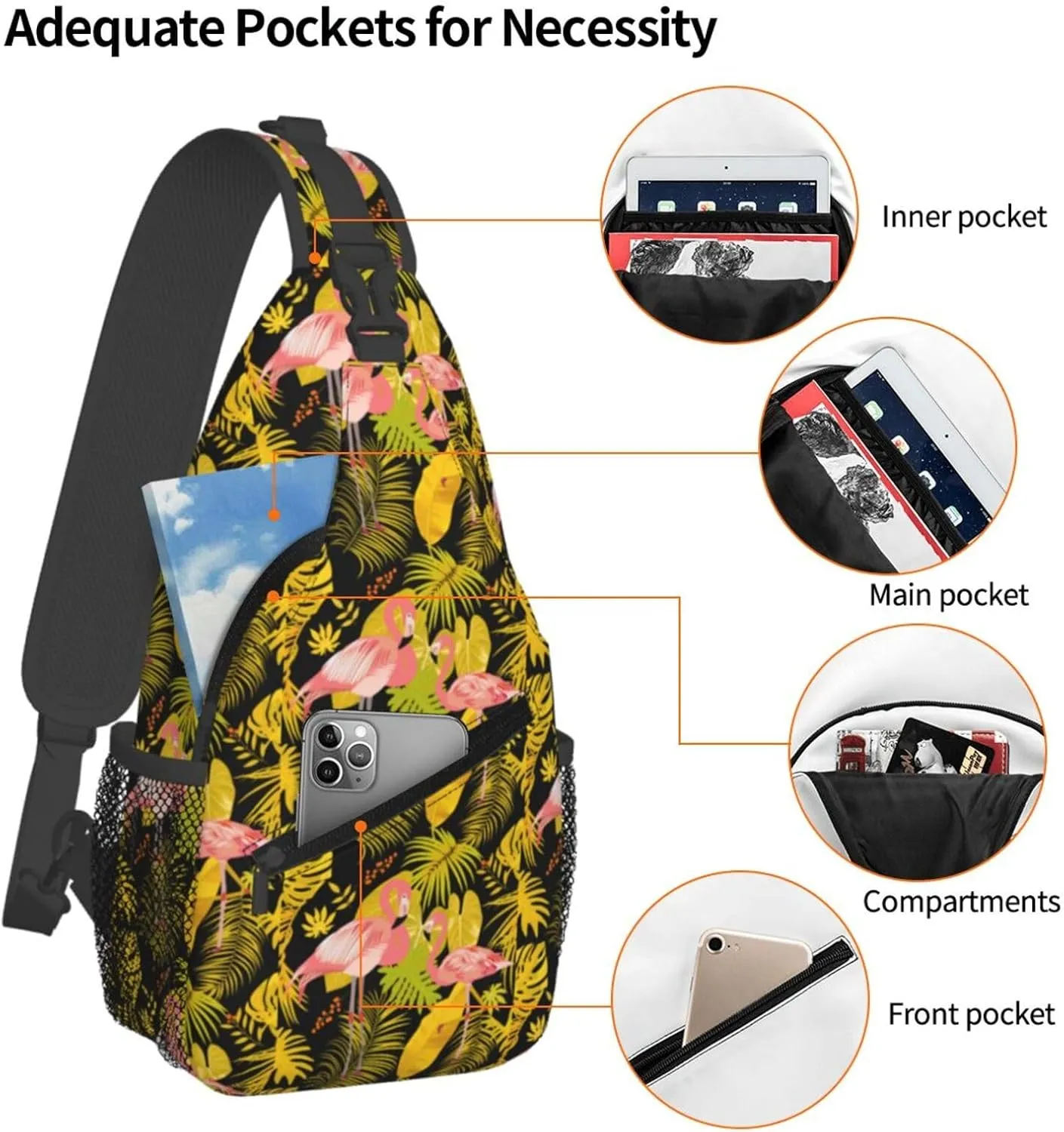Chest Sling Bag Crossbody Shoulder Backpack Bag Gym Cycling Travel Hiking Daypack Cross Bag